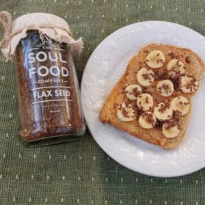 Flax seeds on a toast