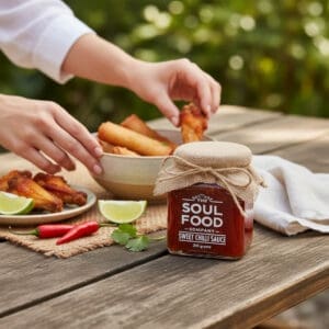 Sweet Chilli Sauce on a picnic table